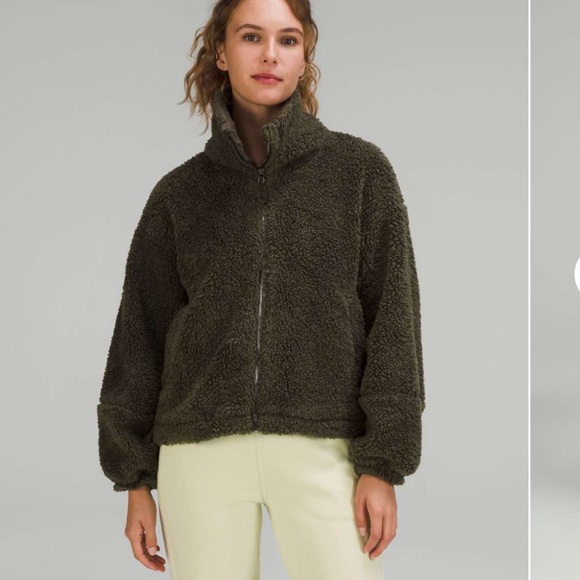 Lululemon Cinchable Fleece Zip-Up Teddy Jacket Sherpa Coat - Picture 1 of 5